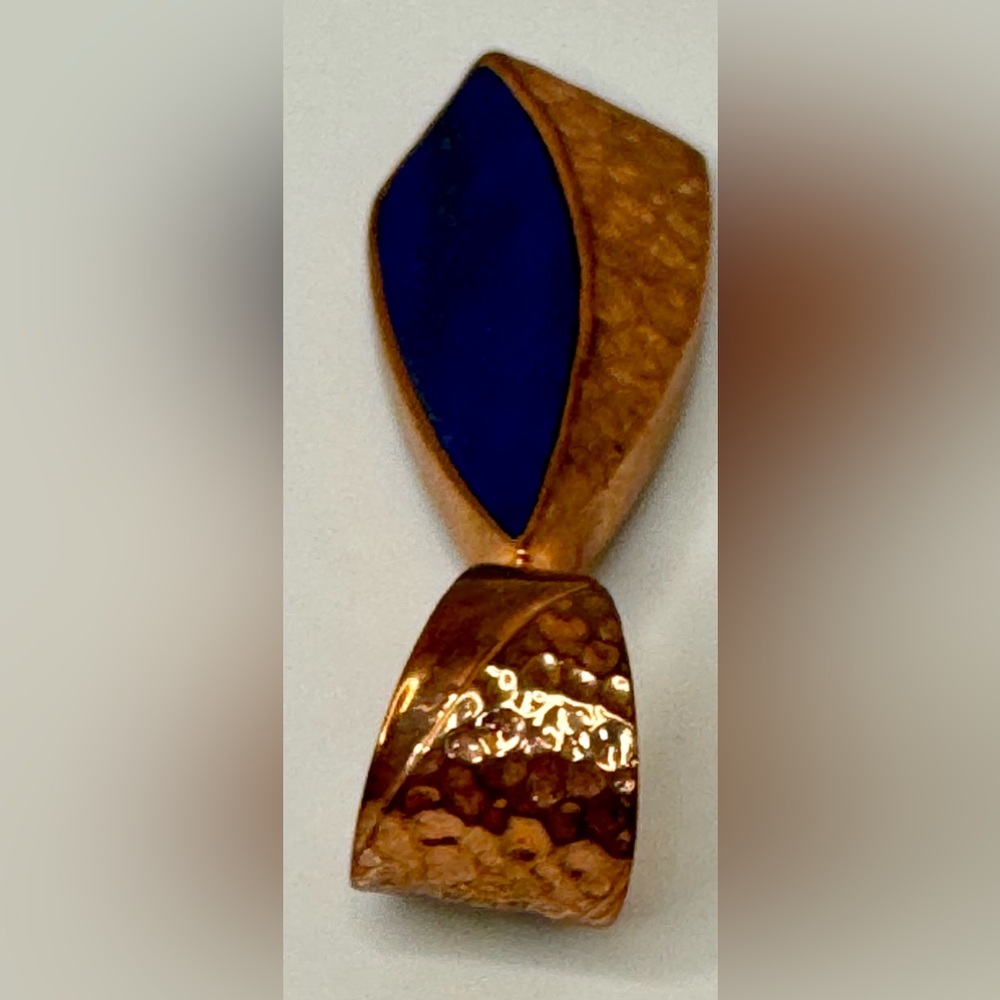 RARE Jay King Signed Desert Rose Trading Copper Lapis Necklace Pendant 3” - Picture 7 of 10
